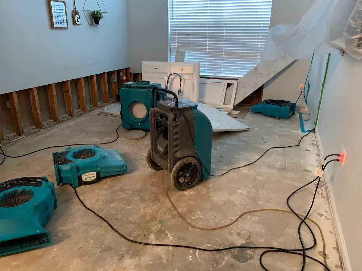 Dehumidifier in flood-cut room for Water Extraction & Removal in Keizer